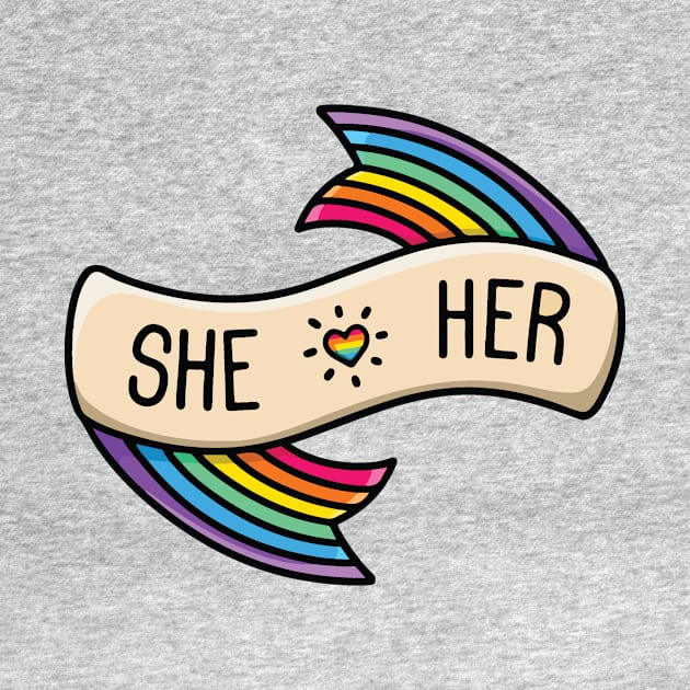 Pronoun Badge She/Her by CarnelianLights